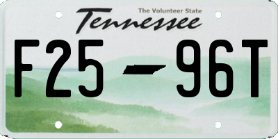 TN license plate F2596T