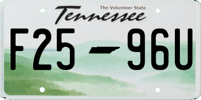 TN license plate F2596U
