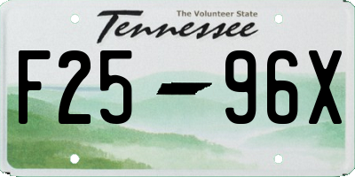 TN license plate F2596X