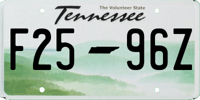 TN license plate F2596Z