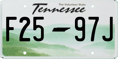 TN license plate F2597J