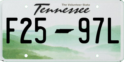 TN license plate F2597L