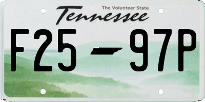 TN license plate F2597P