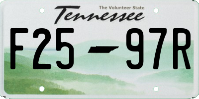 TN license plate F2597R