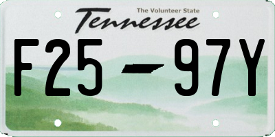 TN license plate F2597Y