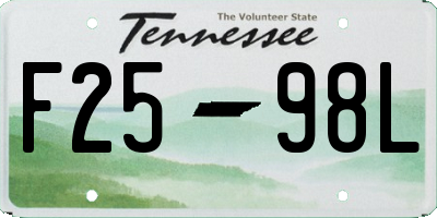 TN license plate F2598L