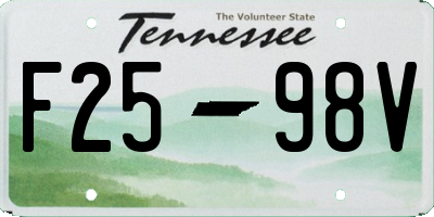 TN license plate F2598V