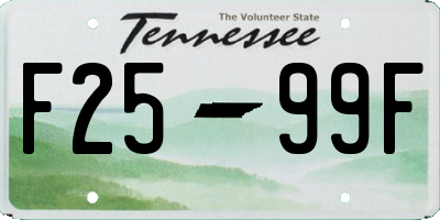 TN license plate F2599F