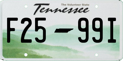 TN license plate F2599I