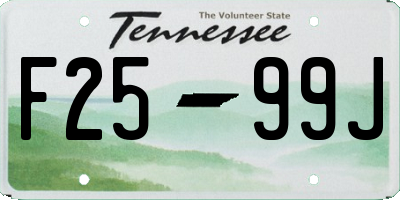 TN license plate F2599J