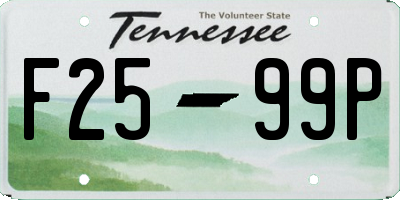 TN license plate F2599P