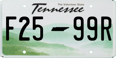 TN license plate F2599R