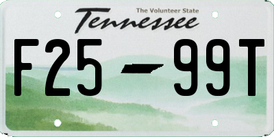 TN license plate F2599T