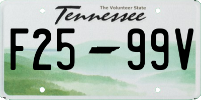 TN license plate F2599V