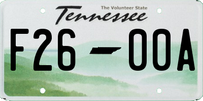 TN license plate F2600A