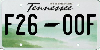 TN license plate F2600F