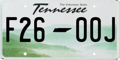 TN license plate F2600J
