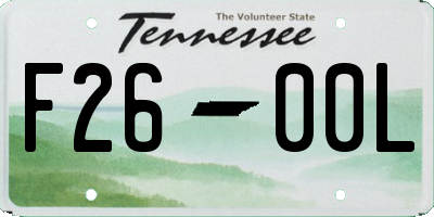 TN license plate F2600L