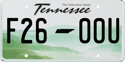 TN license plate F2600U