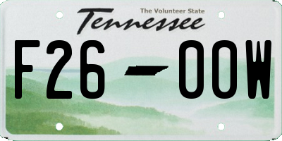TN license plate F2600W