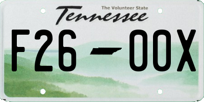 TN license plate F2600X