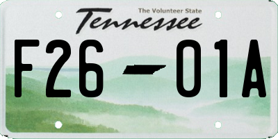 TN license plate F2601A