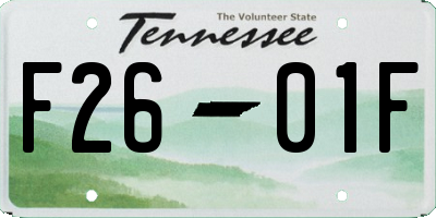 TN license plate F2601F
