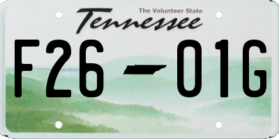 TN license plate F2601G