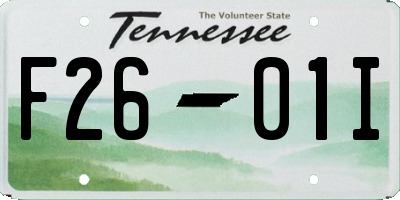 TN license plate F2601I