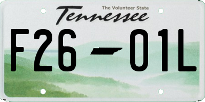 TN license plate F2601L