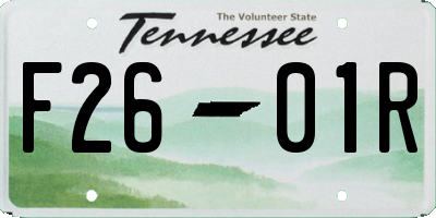 TN license plate F2601R