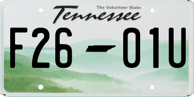 TN license plate F2601U