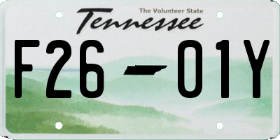 TN license plate F2601Y