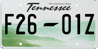 TN license plate F2601Z