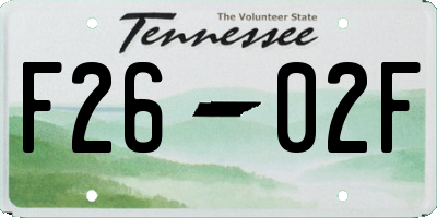 TN license plate F2602F