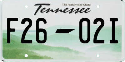 TN license plate F2602I