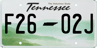 TN license plate F2602J