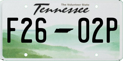 TN license plate F2602P