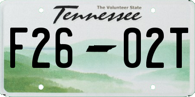 TN license plate F2602T