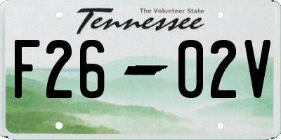 TN license plate F2602V