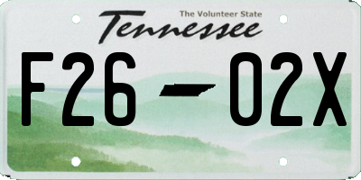 TN license plate F2602X