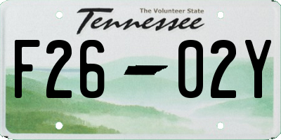 TN license plate F2602Y