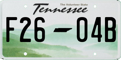 TN license plate F2604B