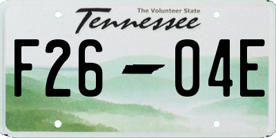TN license plate F2604E