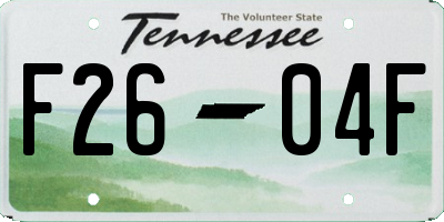 TN license plate F2604F
