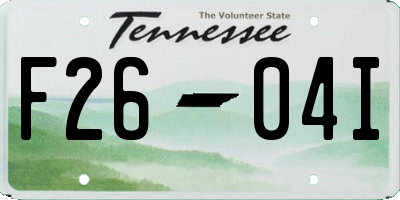 TN license plate F2604I