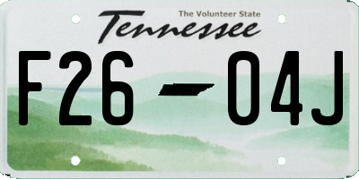 TN license plate F2604J