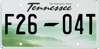TN license plate F2604T