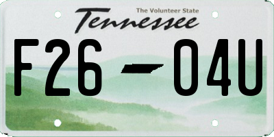 TN license plate F2604U