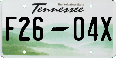 TN license plate F2604X